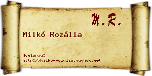 Milkó Rozália névjegykártya